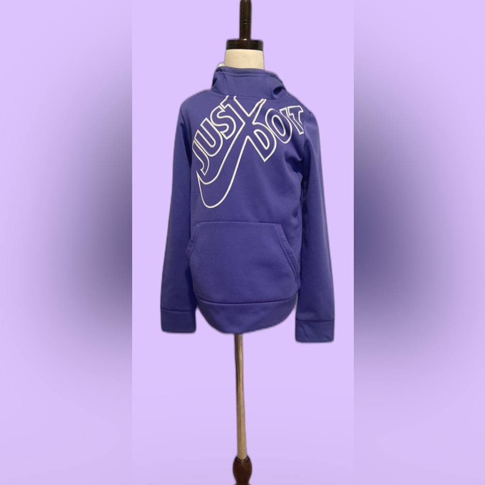 Nike Girls Dri-Fit Purple Hoodie Just Do It Size Medium Girls